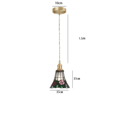 Lampa wisząca z miedzianego szkła retro