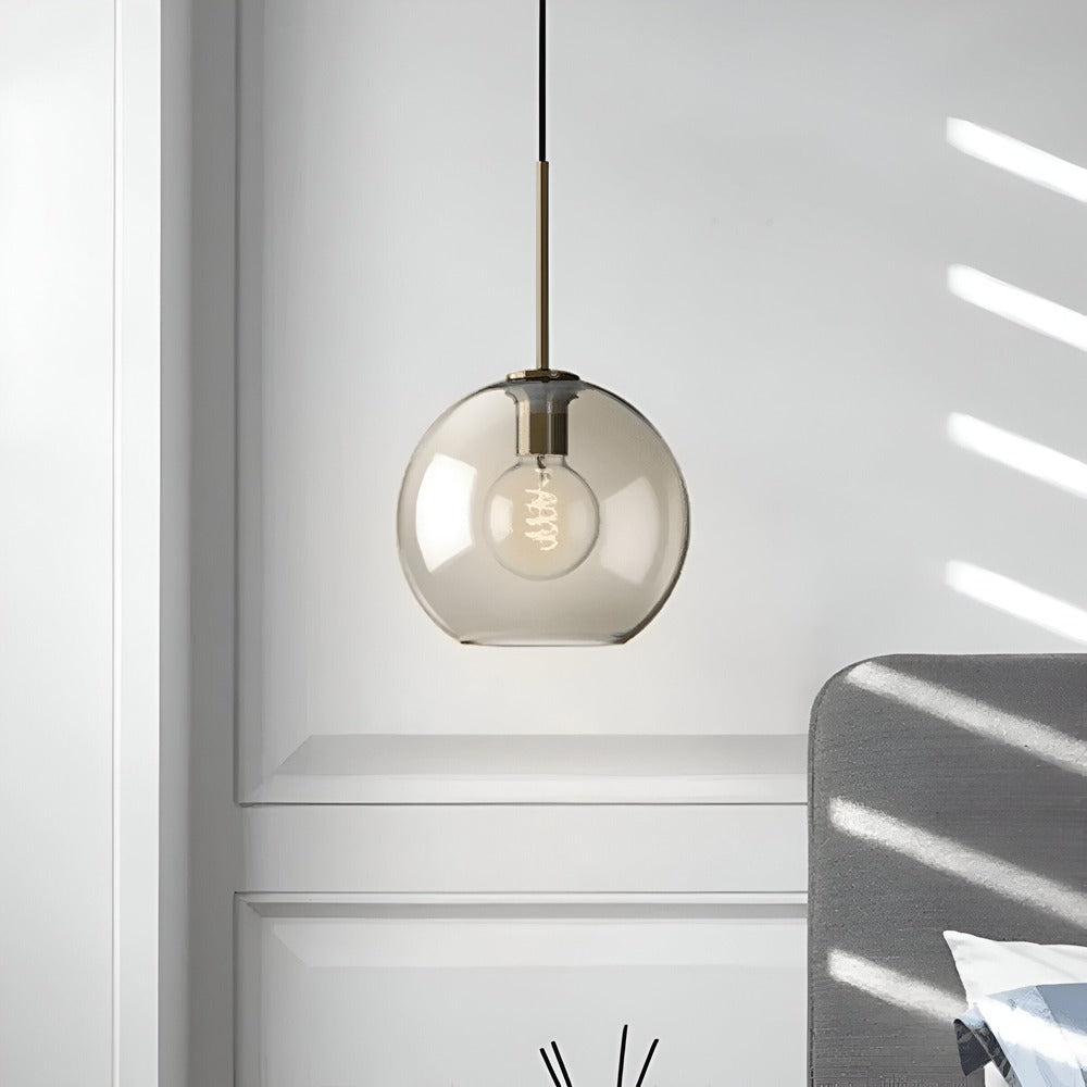 Szklana lampa wisząca loftowa z przezroczystym kloszem
