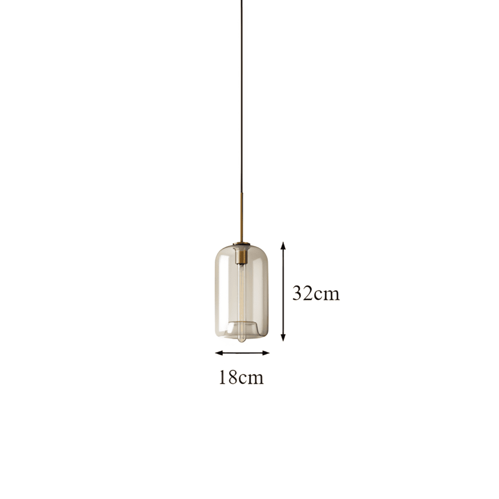 Szklana lampa wisząca loftowa z przezroczystym kloszem