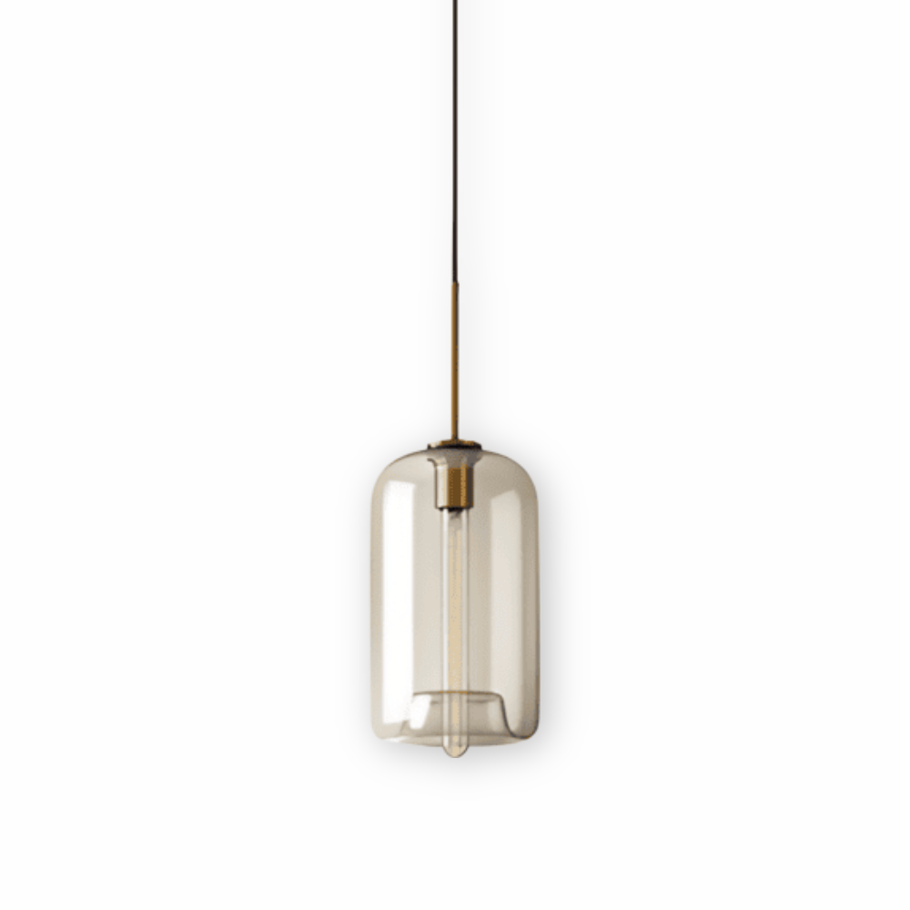 Szklana lampa wisząca loftowa z przezroczystym kloszem