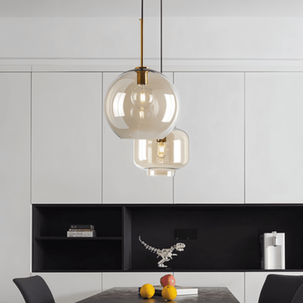 Szklana lampa wisząca loftowa z przezroczystym kloszem