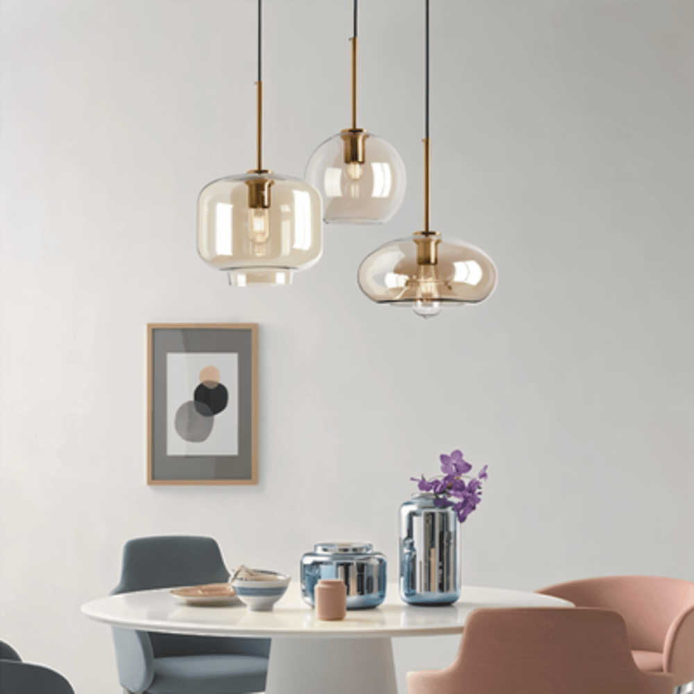 Szklana lampa wisząca loftowa z przezroczystym kloszem