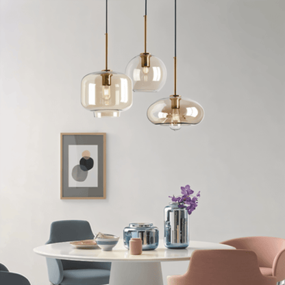 Szklana lampa wisząca loftowa z przezroczystym kloszem