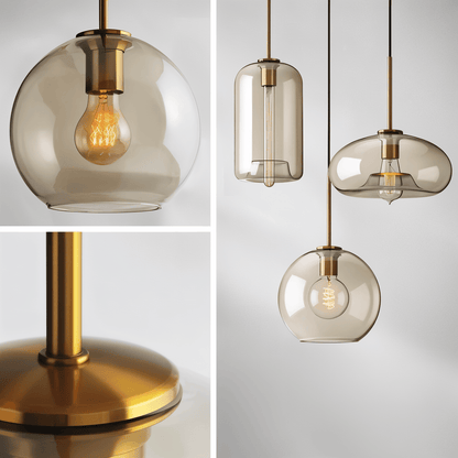 Szklana lampa wisząca loftowa z przezroczystym kloszem