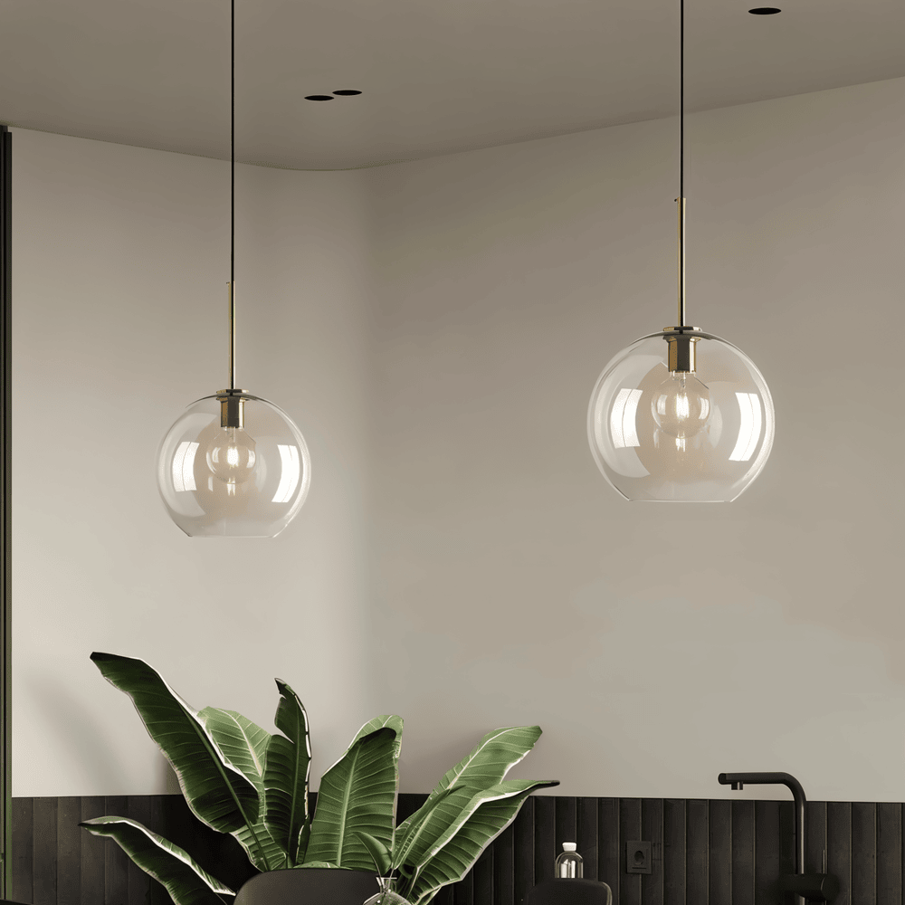 Szklana lampa wisząca loftowa z przezroczystym kloszem