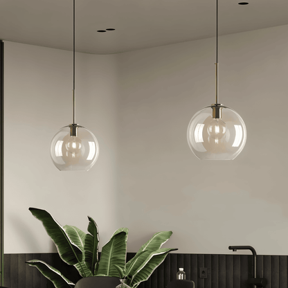 Szklana lampa wisząca loftowa z przezroczystym kloszem