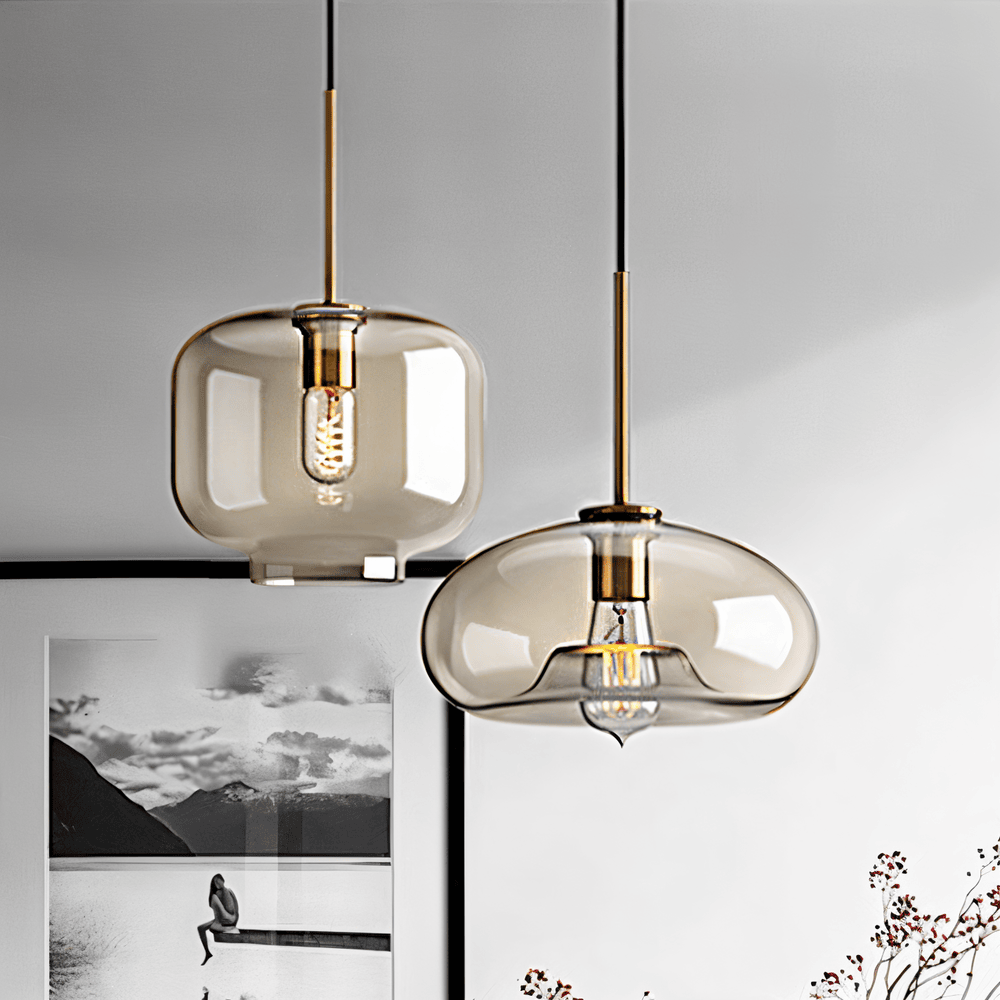 Szklana lampa wisząca loftowa z przezroczystym kloszem