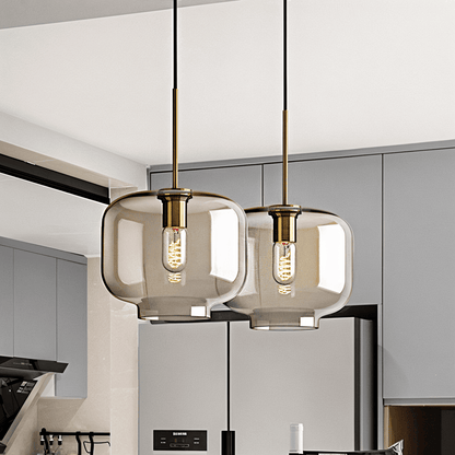 Szklana lampa wisząca loftowa z przezroczystym kloszem