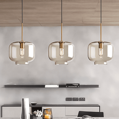 Szklana lampa wisząca loftowa z przezroczystym kloszem