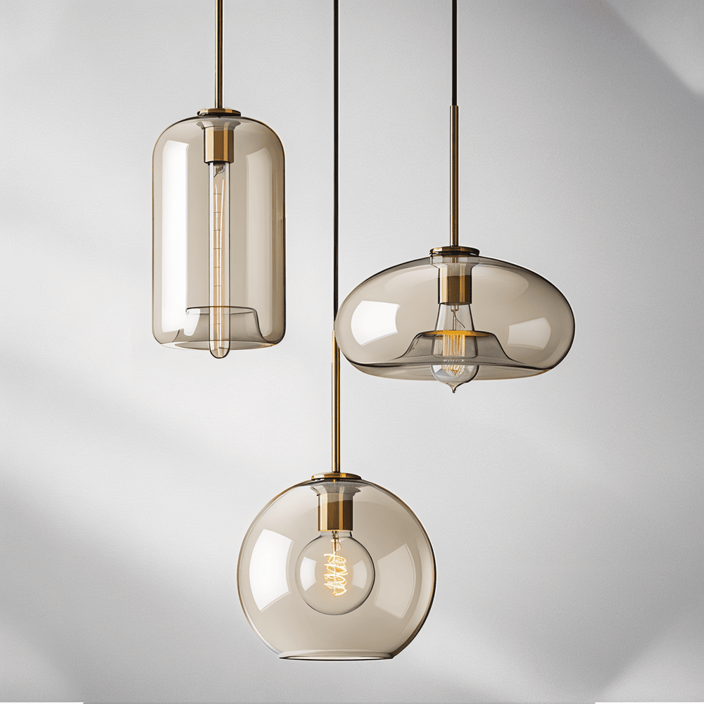 Szklana lampa wisząca loftowa z przezroczystym kloszem