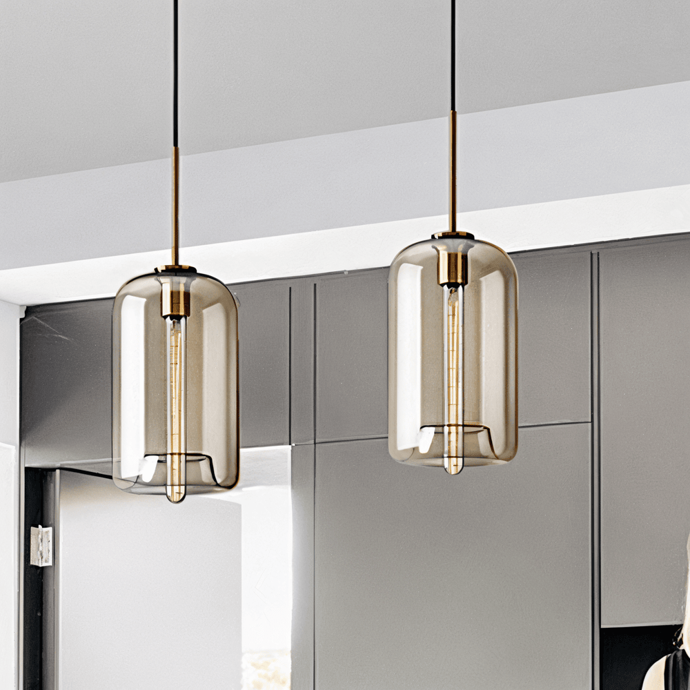 Szklana lampa wisząca loftowa z przezroczystym kloszem