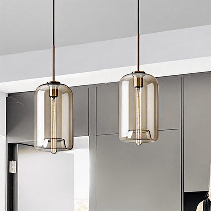 Szklana lampa wisząca loftowa z przezroczystym kloszem