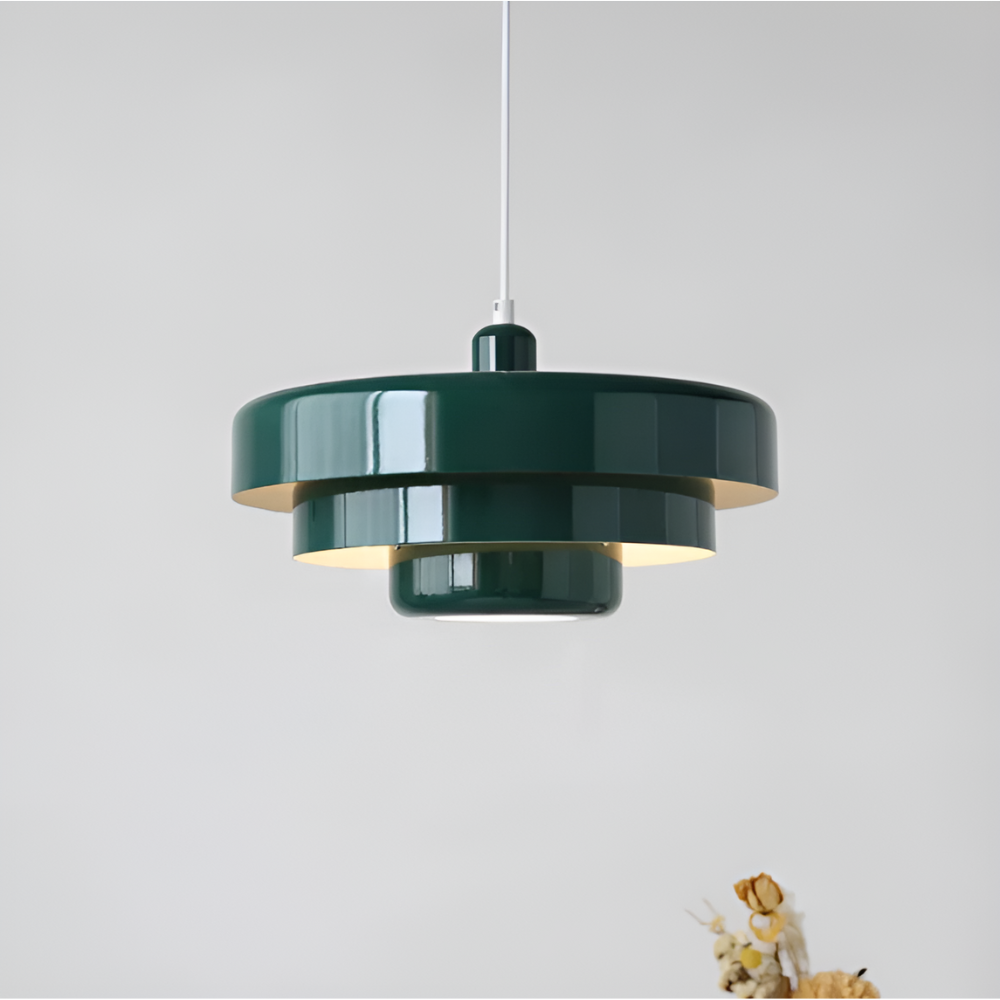 Pomarańczowa lampa wisząca vintage E27 aluminiowa