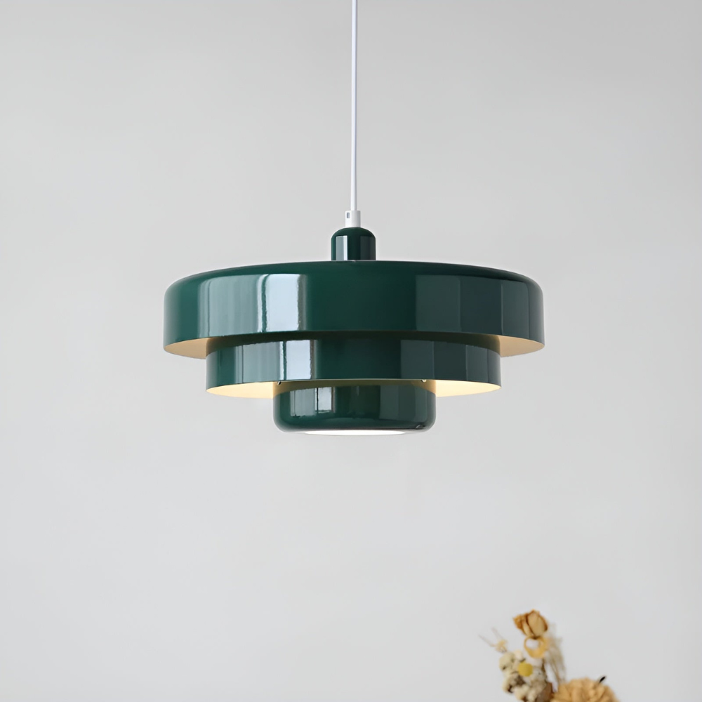 Pomarańczowa lampa wisząca vintage E27 aluminiowa