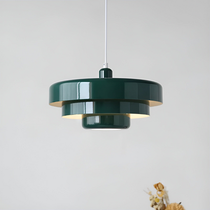 Pomarańczowa lampa wisząca vintage E27 aluminiowa