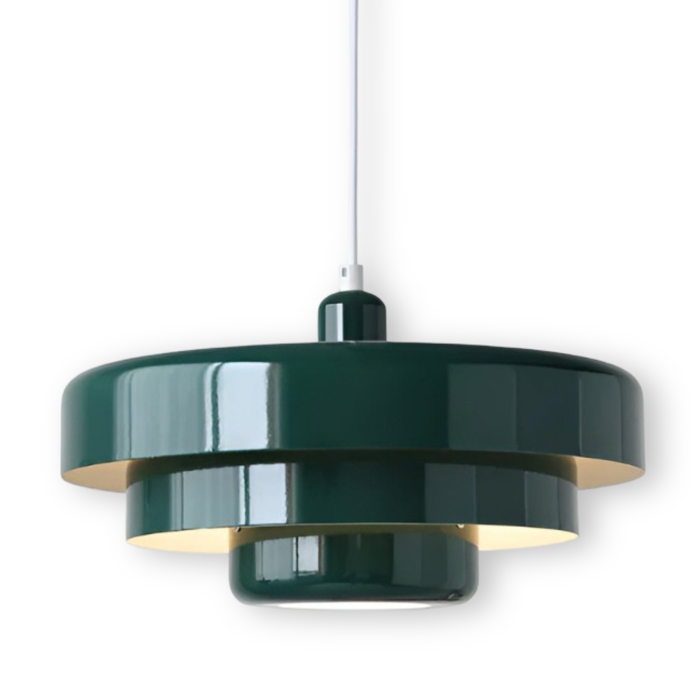 Pomarańczowa lampa wisząca vintage E27 aluminiowa