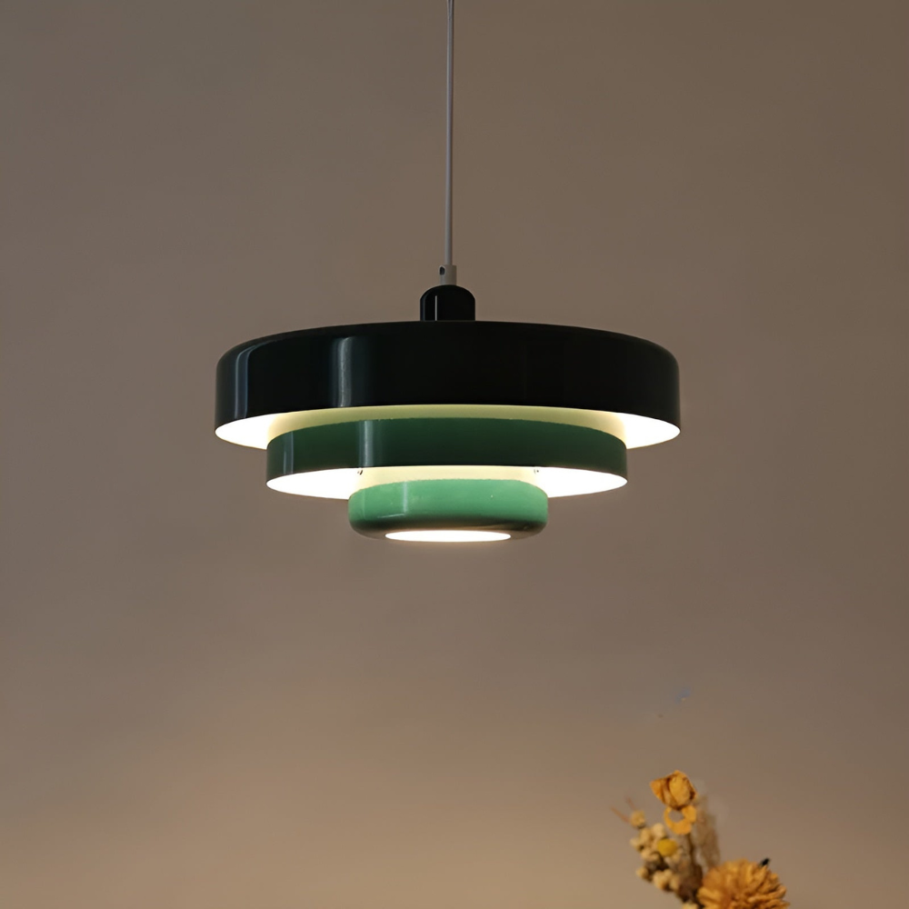 Pomarańczowa lampa wisząca vintage E27 aluminiowa