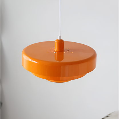 Pomarańczowa lampa wisząca vintage E27 aluminiowa