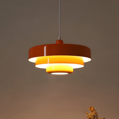 Pomarańczowa lampa wisząca vintage E27 aluminiowa