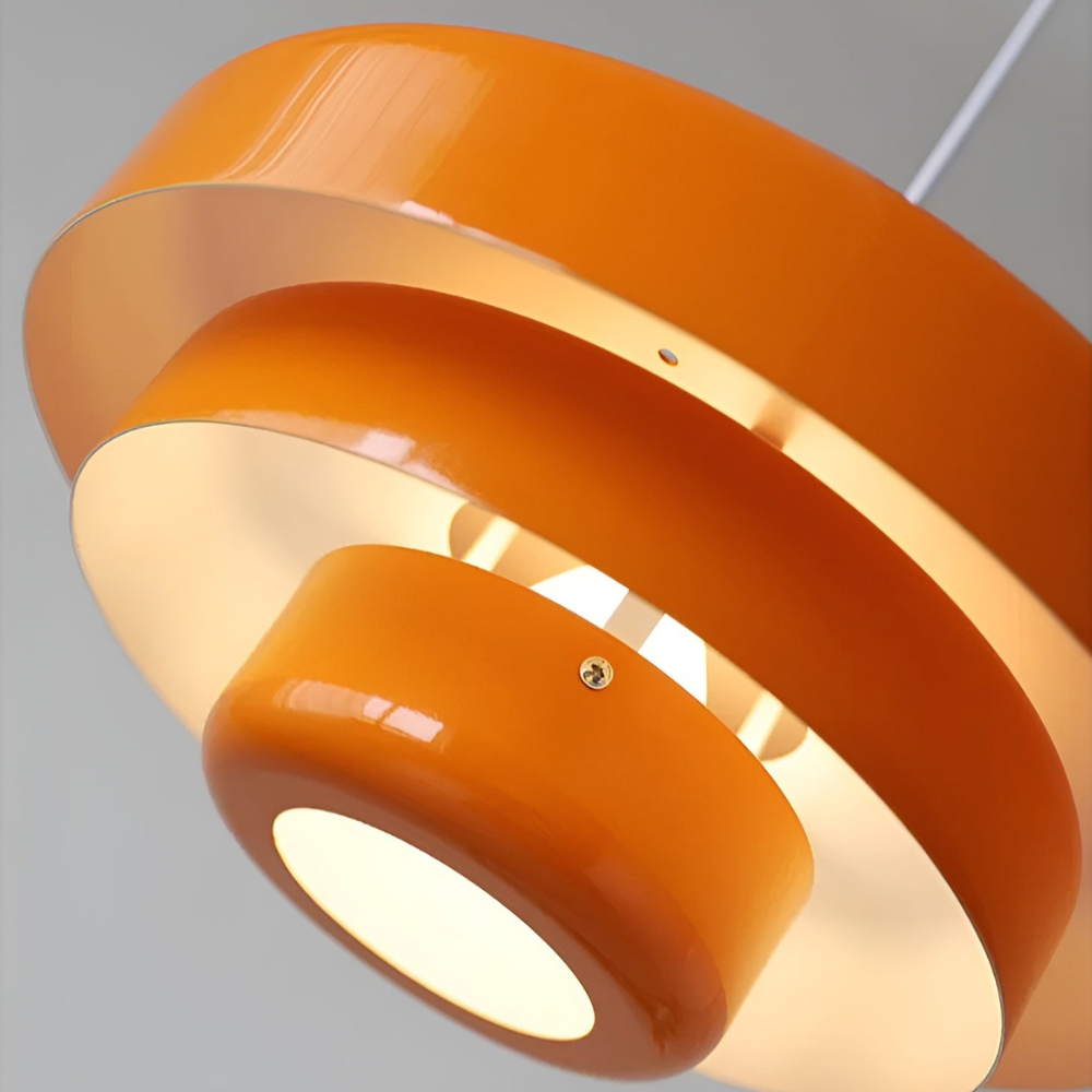 Pomarańczowa lampa wisząca vintage E27 aluminiowa