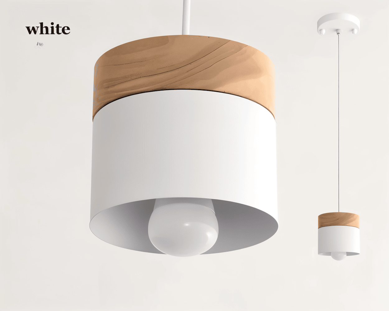 Lampa wisząca metalowa z drewnem do kuchni i salonu