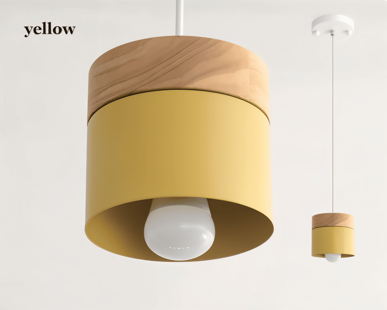 Lampa wisząca metalowa z drewnem do kuchni i salonu