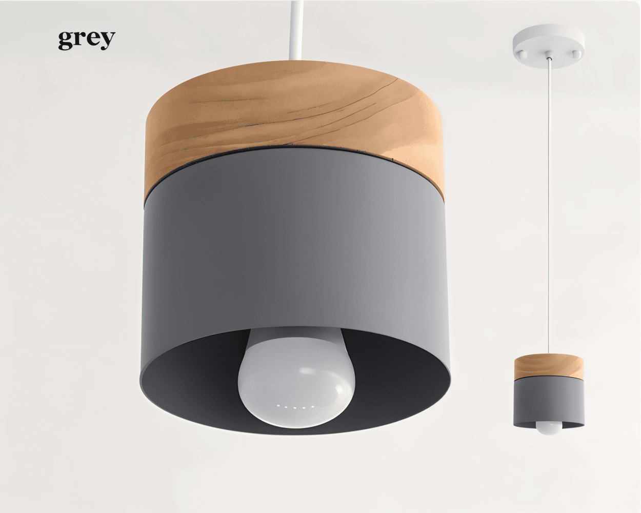Lampa wisząca metalowa z drewnem do kuchni i salonu