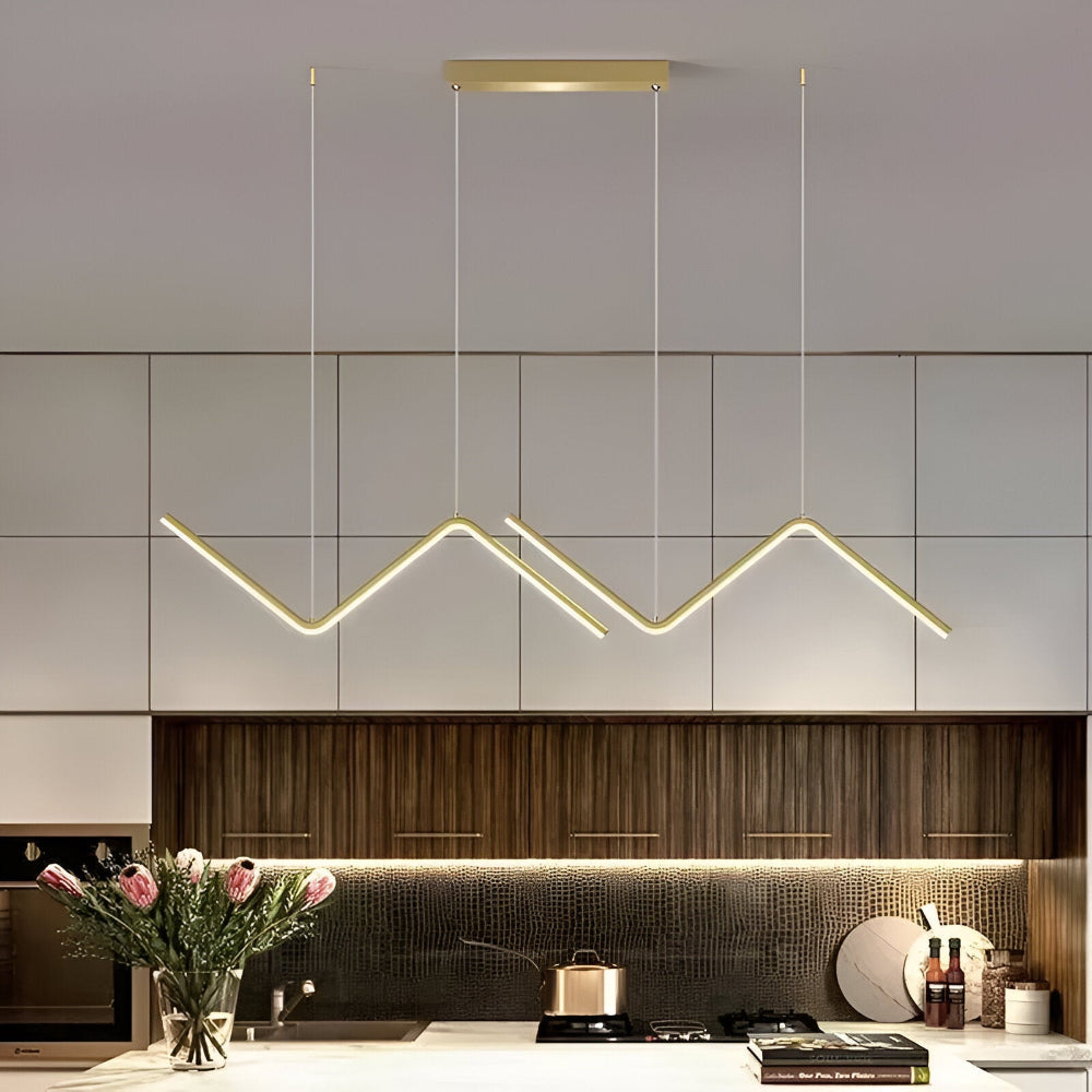 Lampa wisząca LED trójkątna czarna złota 90 cm