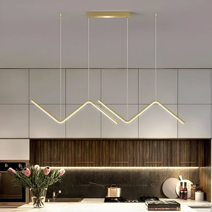 Lampa wisząca LED trójkątna czarna złota 90 cm