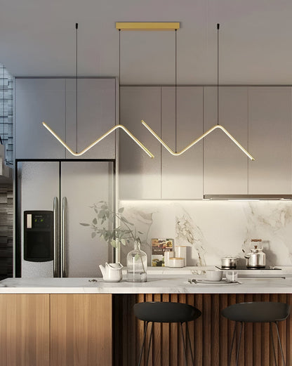 Lampa wisząca LED trójkątna czarna złota 90 cm