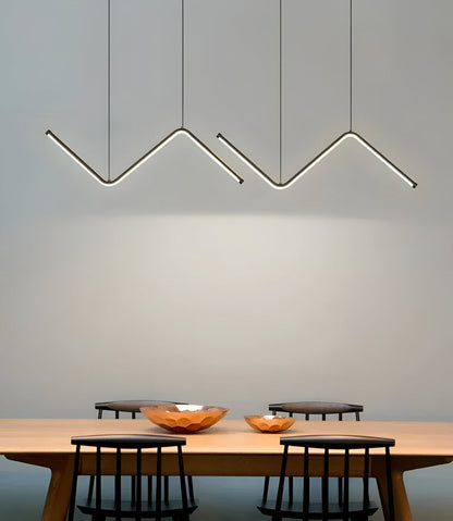 Lampa wisząca LED trójkątna czarna złota 90 cm
