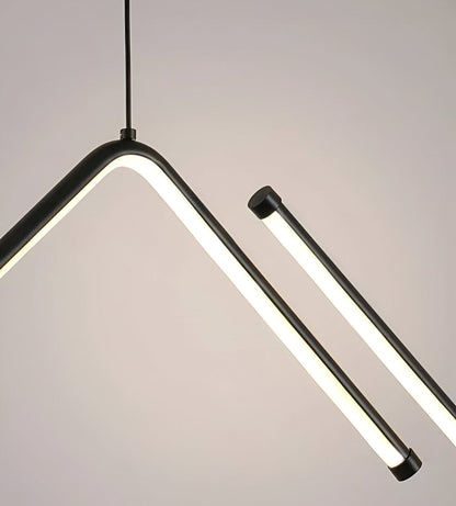 Lampa wisząca LED trójkątna czarna złota 90 cm
