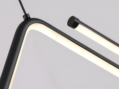 Lampa wisząca LED trójkątna czarna złota 90 cm