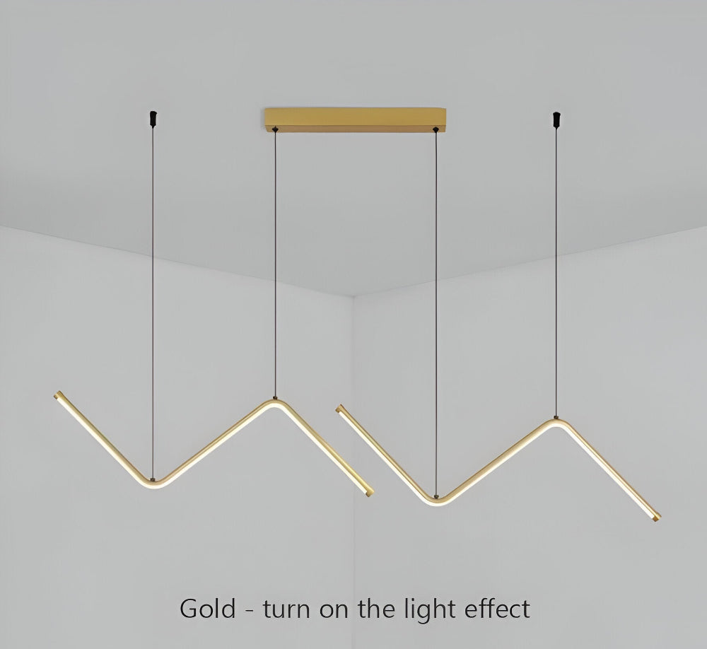 Lampa wisząca LED trójkątna czarna złota 90 cm