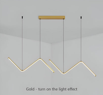 Lampa wisząca LED trójkątna czarna złota 90 cm