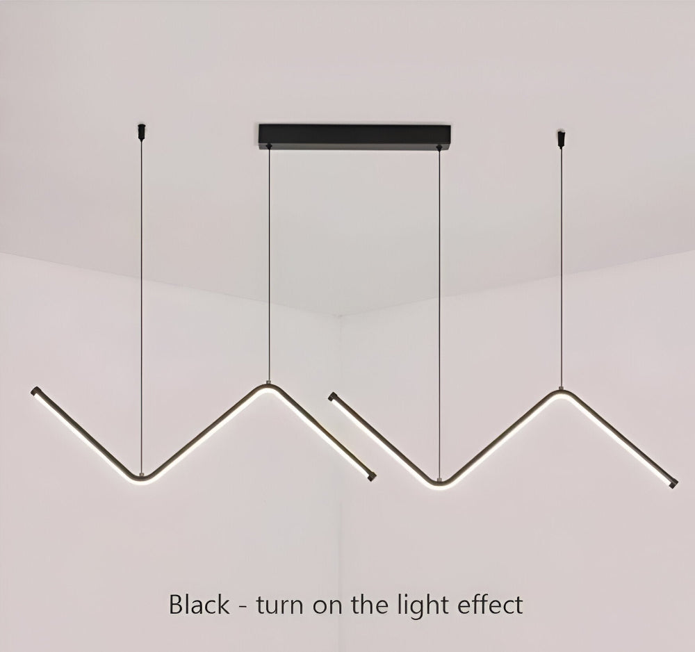 Lampa wisząca LED trójkątna czarna złota 90 cm
