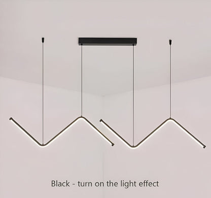 Lampa wisząca LED trójkątna czarna złota 90 cm