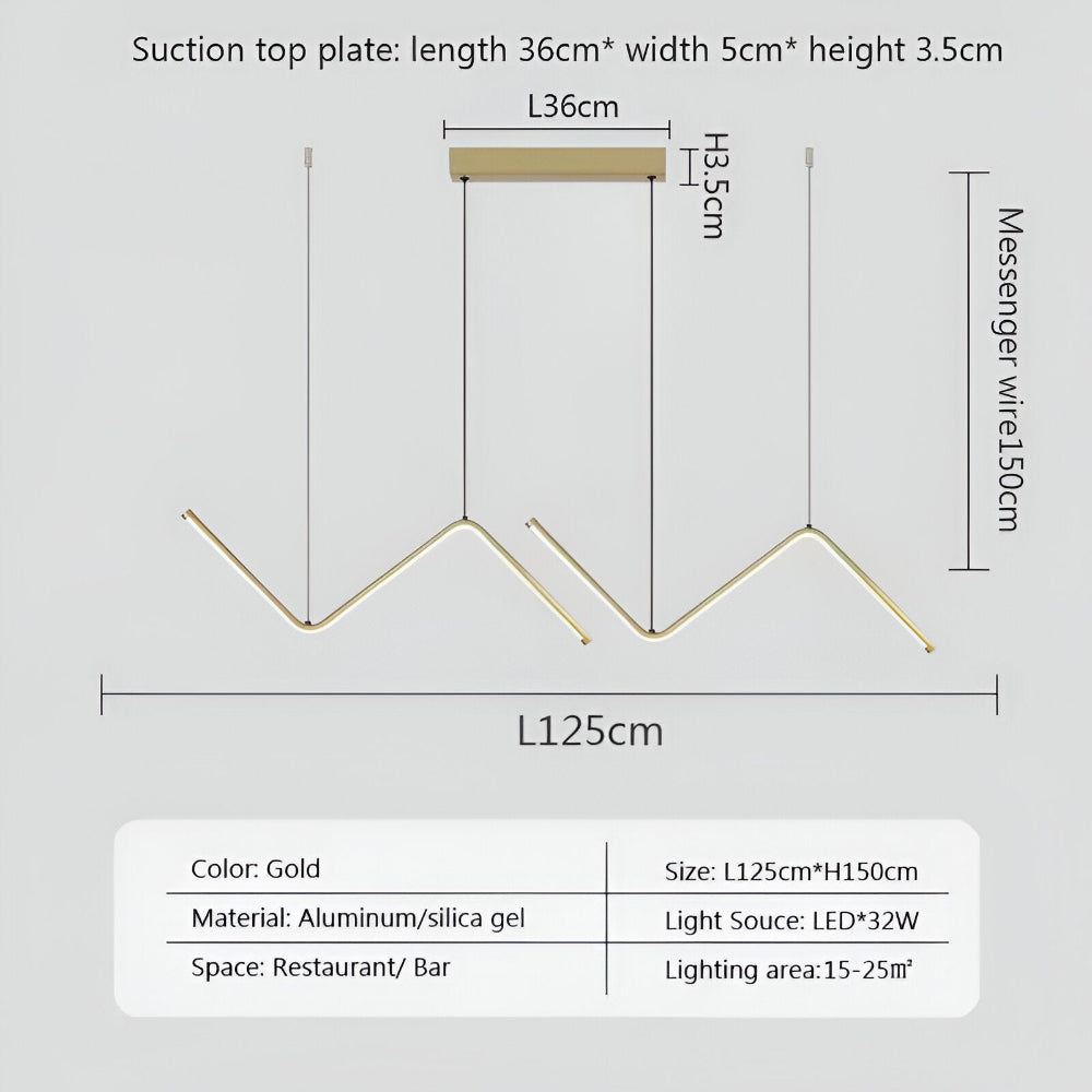 Lampa wisząca LED trójkątna czarna złota 90 cm