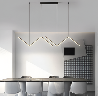 Lampa wisząca LED trójkątna czarna złota 90 cm