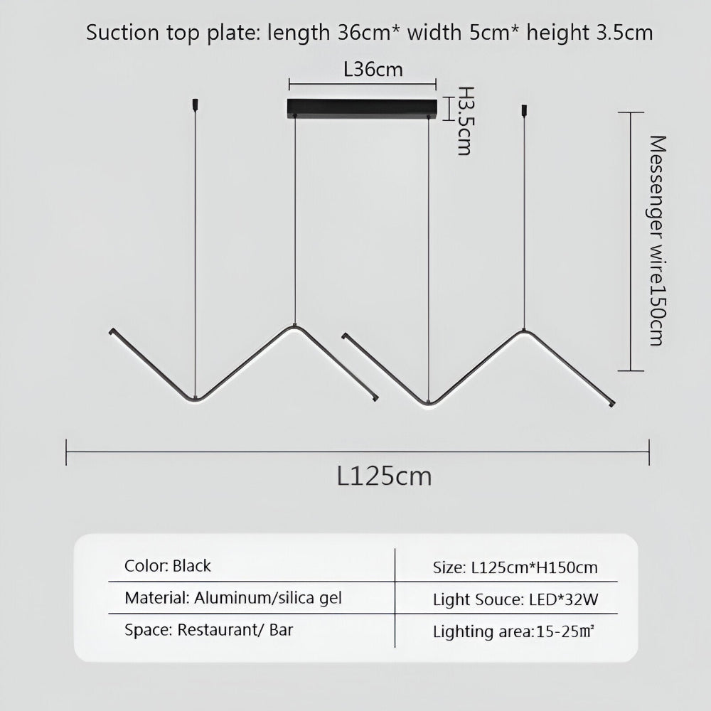 Lampa wisząca LED trójkątna czarna złota 90 cm