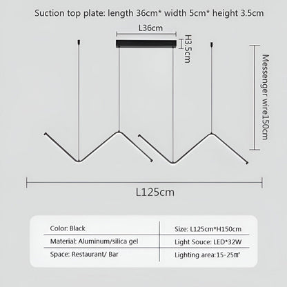 Lampa wisząca LED trójkątna czarna złota 90 cm