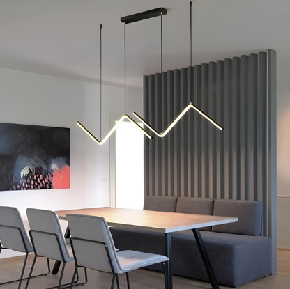 Lampa wisząca LED trójkątna czarna złota 90 cm