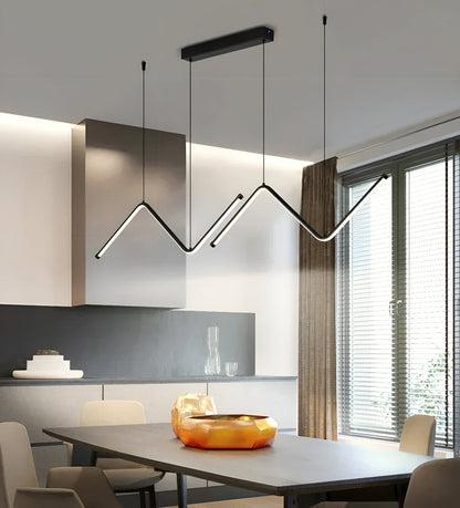 Lampa wisząca LED trójkątna czarna złota 90 cm