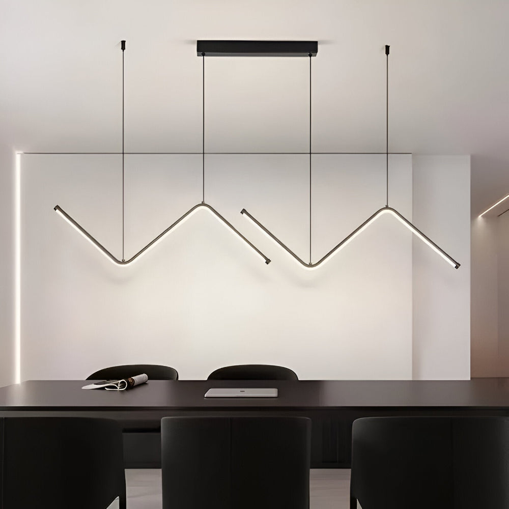 Lampa wisząca LED trójkątna czarna złota 90 cm