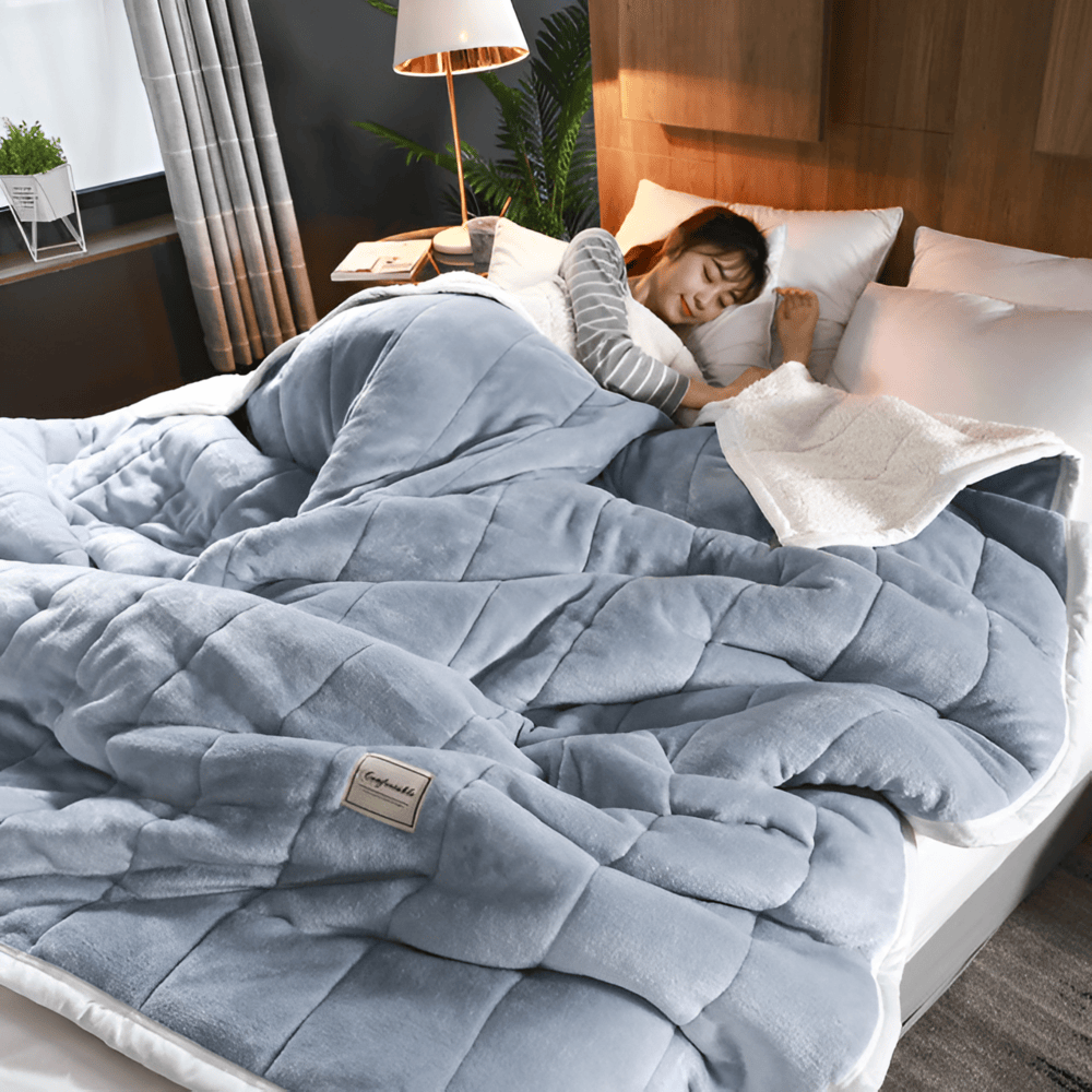 Miękki koc sherpa fleece ciepły do salonu