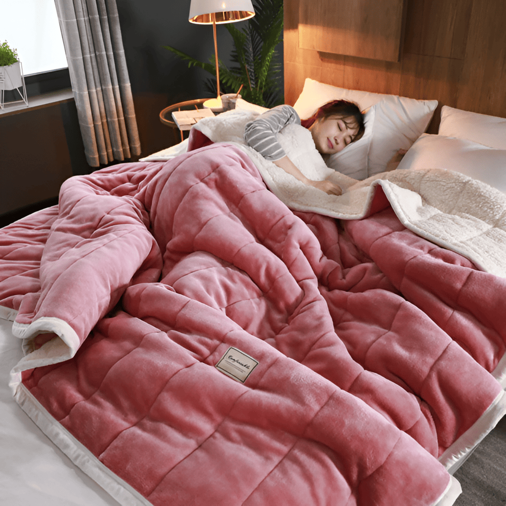 Miękki koc sherpa fleece ciepły do salonu