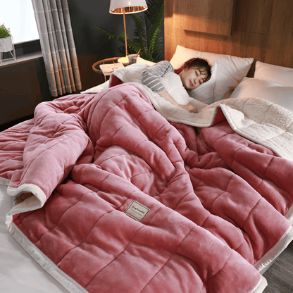 Miękki koc sherpa fleece ciepły do salonu
