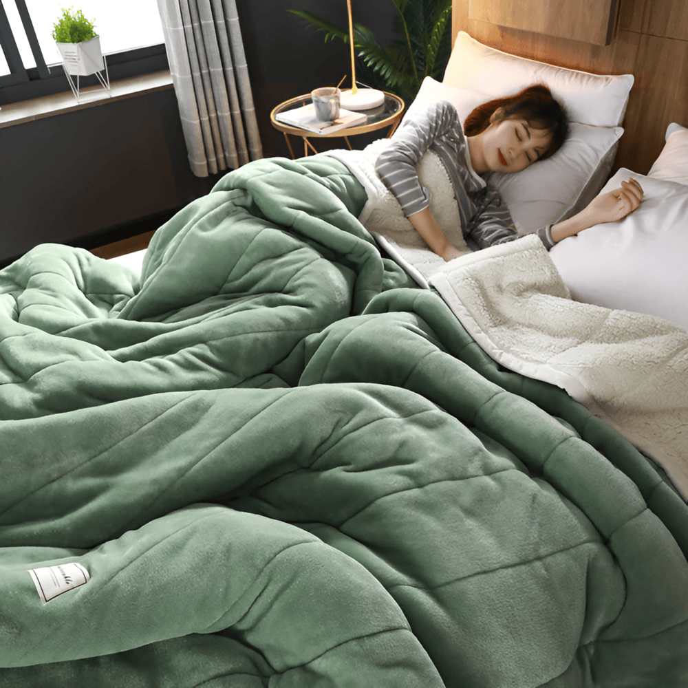 Miękki koc sherpa fleece ciepły do salonu