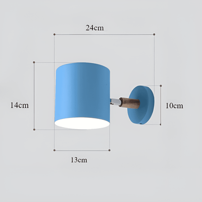 Pastelowa lampa ścienna z regulowanym kloszem