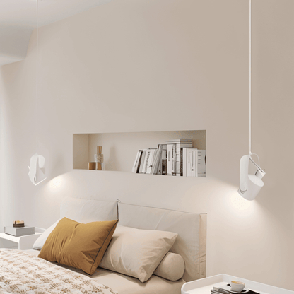 Lampa wisząca metalowa regulowana z detalem drewnianym